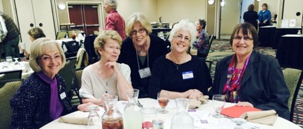 AAUW 2015-02 Luncheon: Anita Stiens, Unknown, Donna Howell, Guest, Daphne Selbert